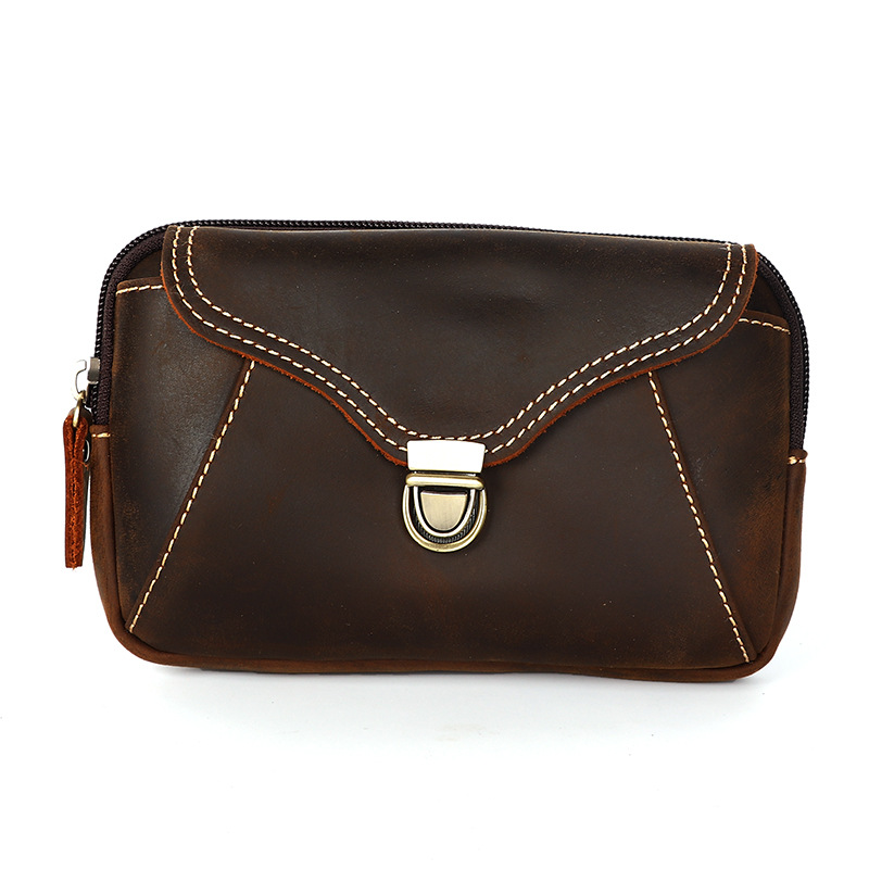 Leatherwork Bag - Men's leather waist bag, men's genuine