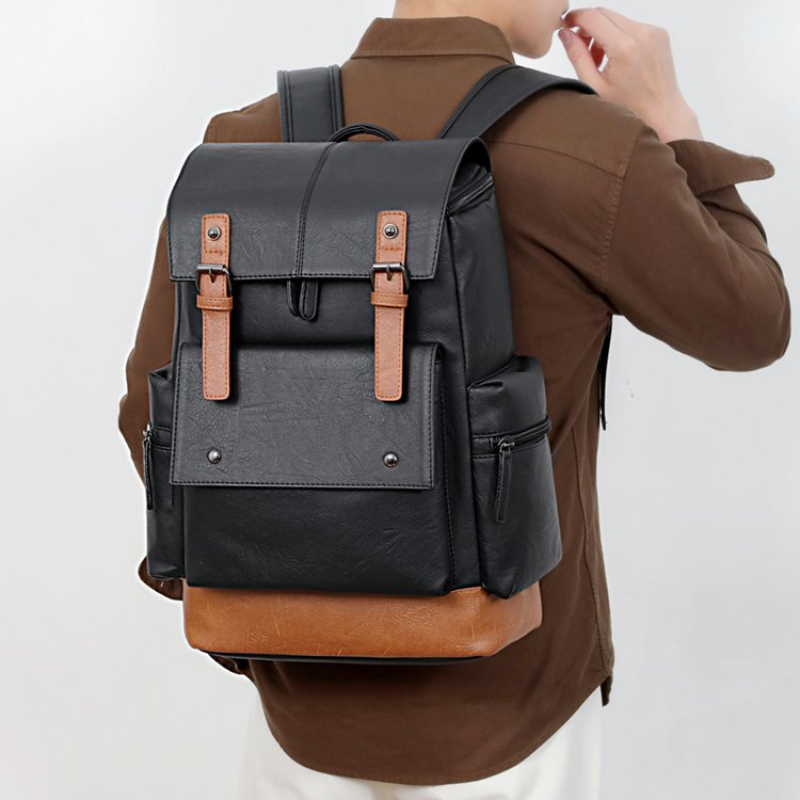 Leather Work Laptop Bag - New Vintage Men's Leather Backpack Large