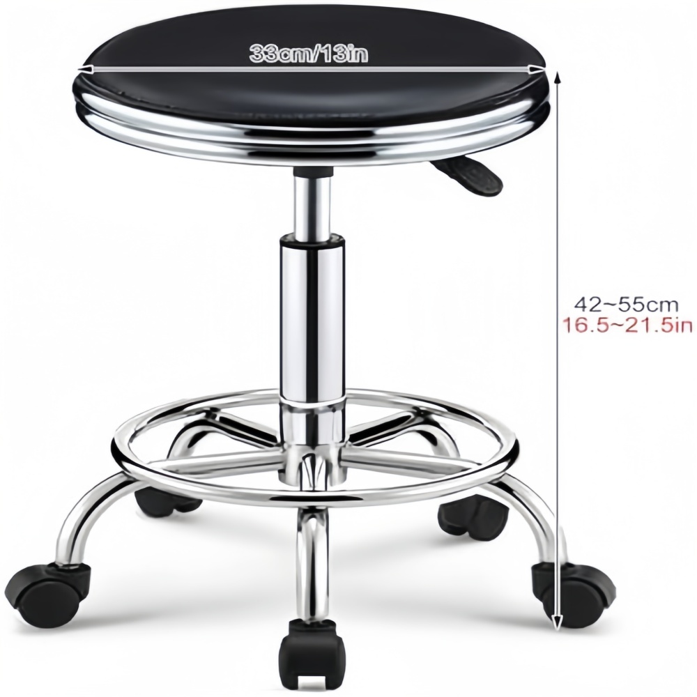 Round Rolling Stool with Foot  - Leatherwork Tattoo 评论和价格
