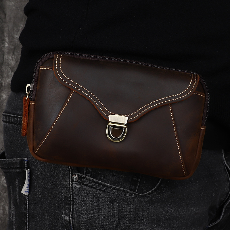 Men's leather waist bag, men's - Leatherwork Bag 评论和价格