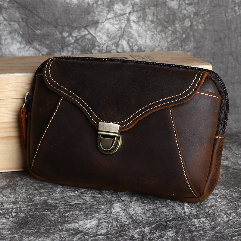 Men's leather waist bag, men's - Leatherwork Bag 评论和价格