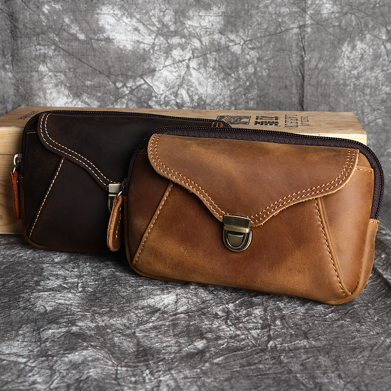 Men's leather waist bag, men's - Leatherwork Bag 评论和价格