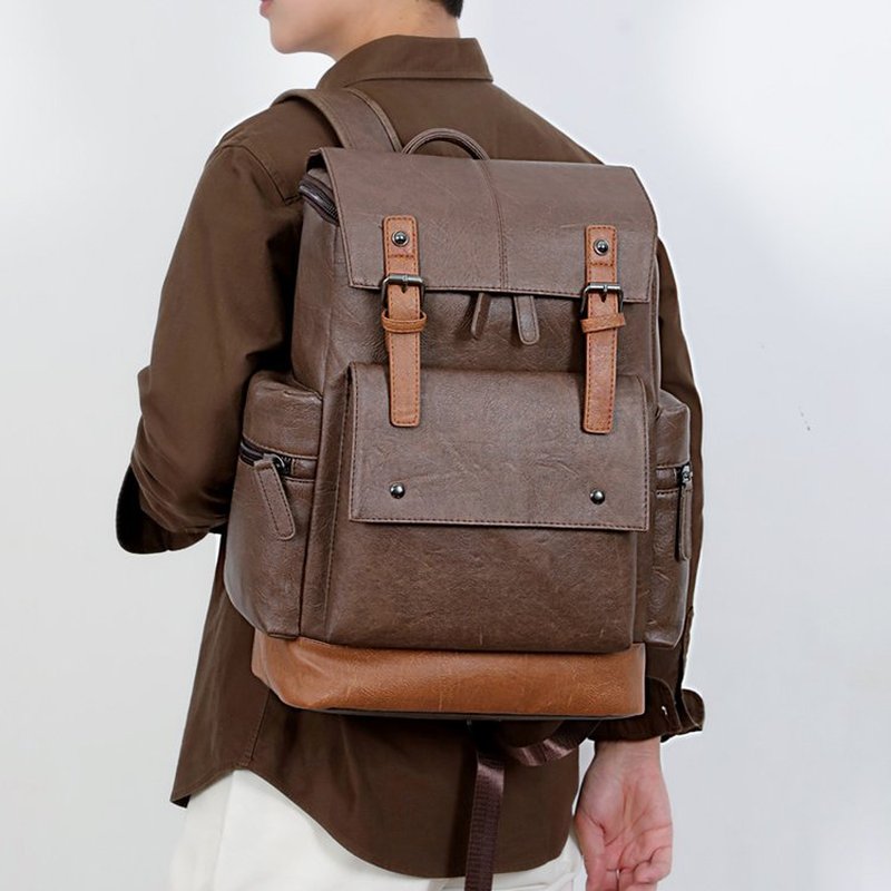 New Vintage Men's Leather Back - Leather Work Laptop Bag 评论和价格