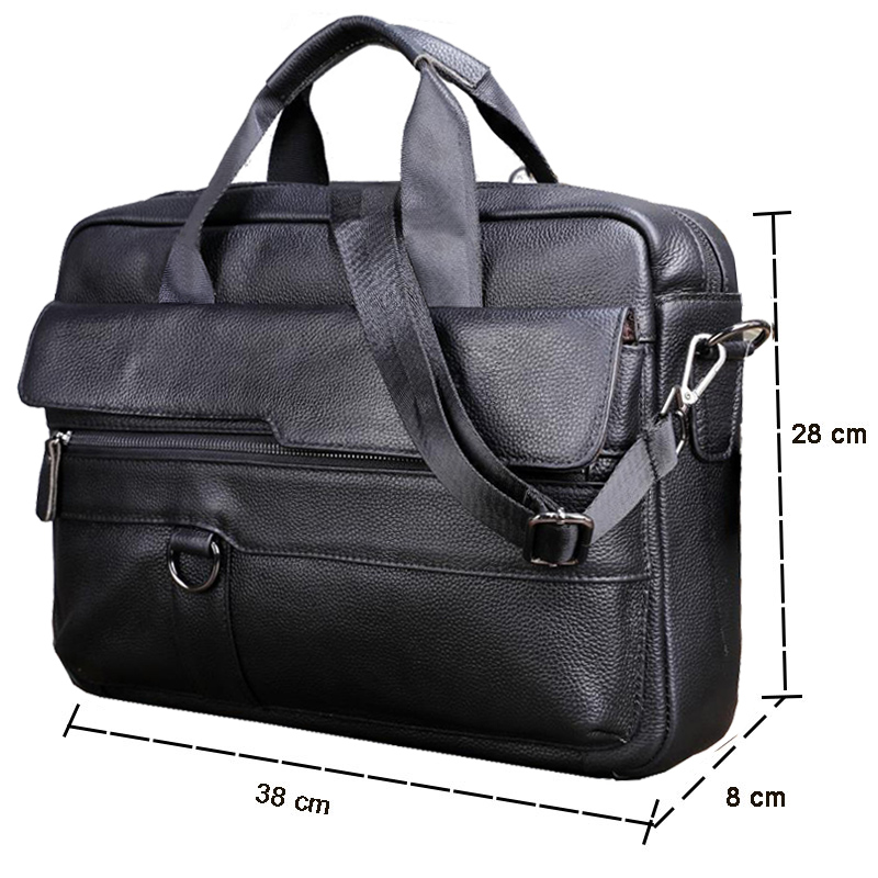 Large Men's Genuine Leather Ha - Leather Work Laptop Bag 评论和价格