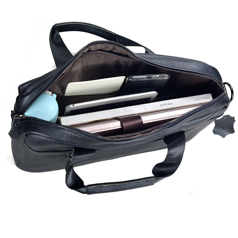 Large Men's Genuine Leather Ha - Leather Work Laptop Bag 评论和价格