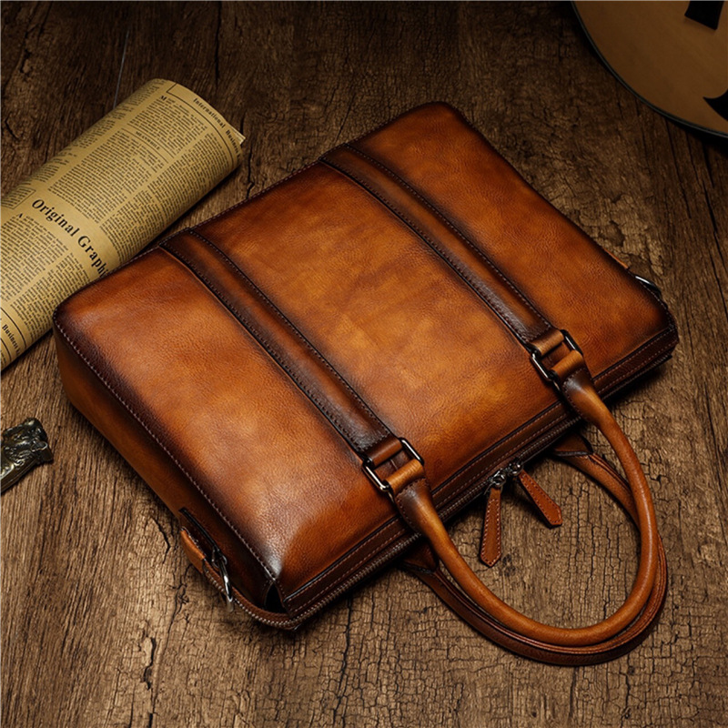 YETTIES Business Top Grain Lea - Leather Work Laptop Bag 评论和价格