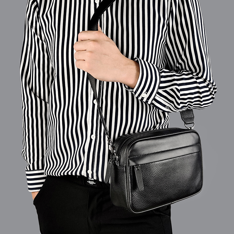 Men's Genuine Leather Shoulder - Leatherwork Bag 评论和价格