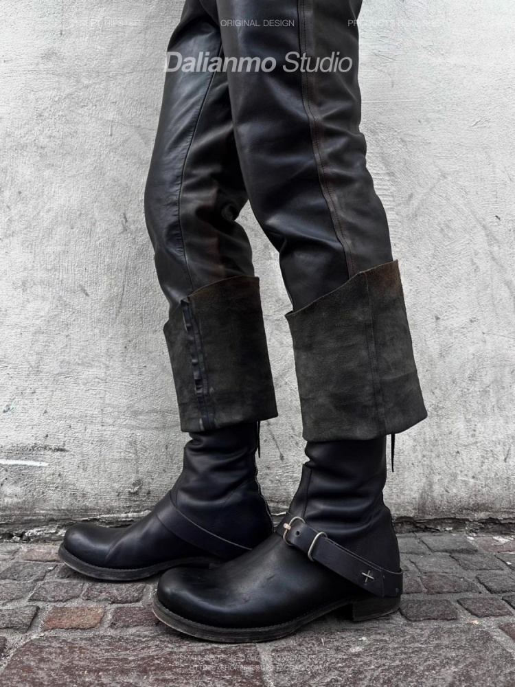 Black Cool Short Boots for Men - Leather Work Youtube 评论和价格