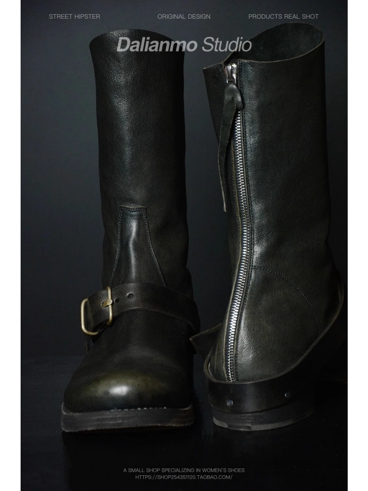 Black Cool Short Boots for Men - Leather Work Youtube 评论和价格