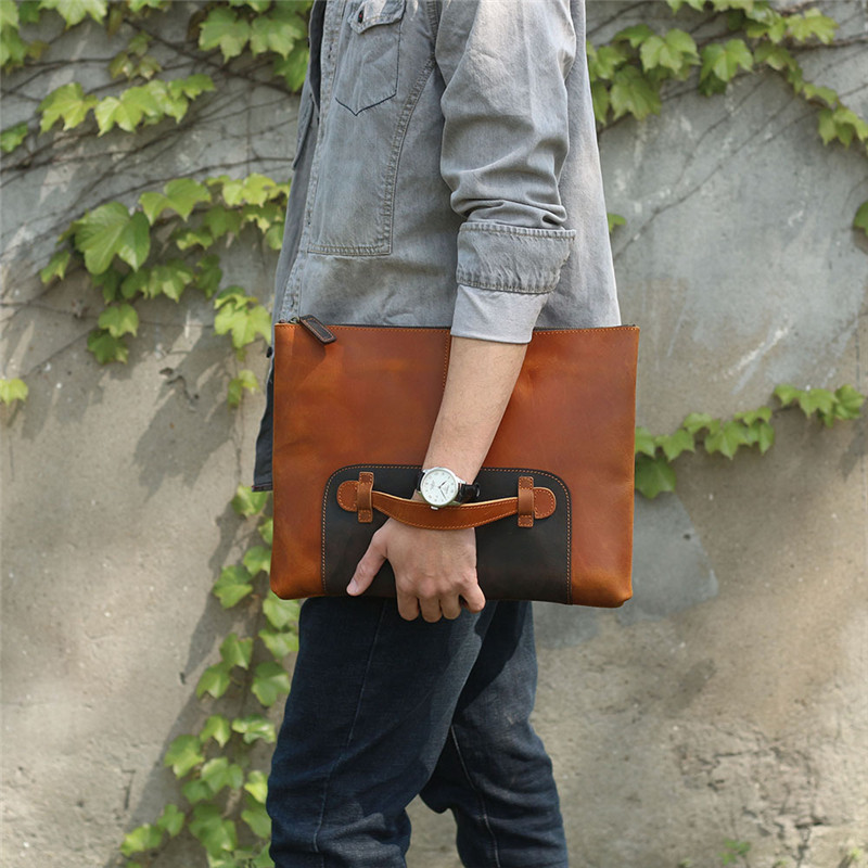 Vintage handmade genuine leath - Leather Work Laptop Bag 评论和价格