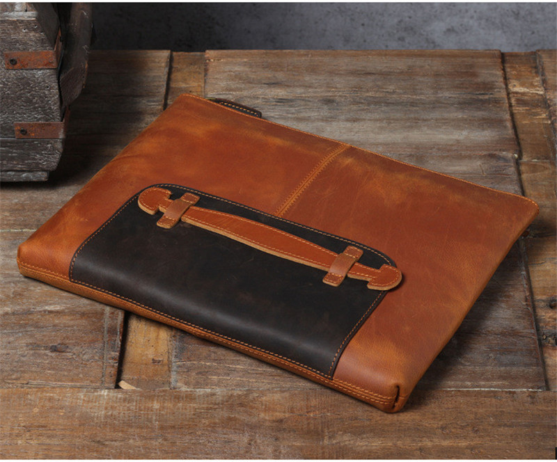 Vintage handmade genuine leath - Leather Work Laptop Bag 评论和价格