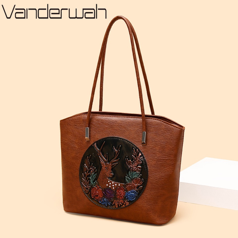 Women Vintage Embossed Deer Fl - Leatherwork Workshop 评论和价格