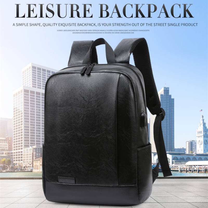 Men Fashionable Backpack PU Le - Leather Work Laptop Bag 评论和价格