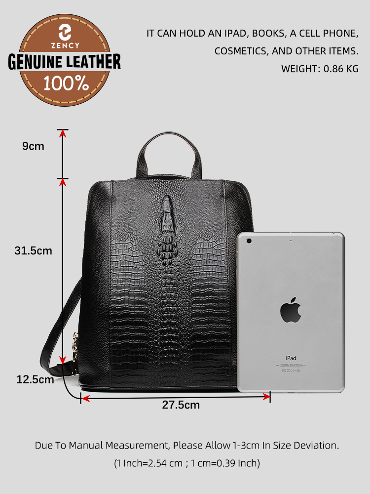Zency Women's Crocodile Leathe - Leather Work Laptop Bag 评论和价格